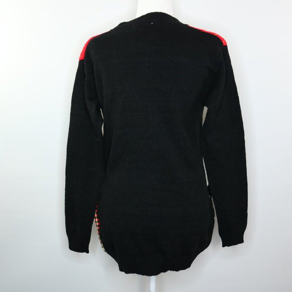 V28 Christmas Sweater Button Front Santa Snowman Tree - Picture 7 of 15